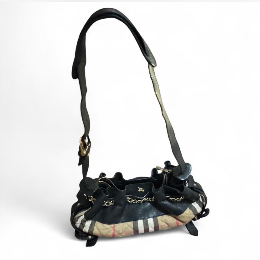 Burberry Black And Cream Shoulder Bag